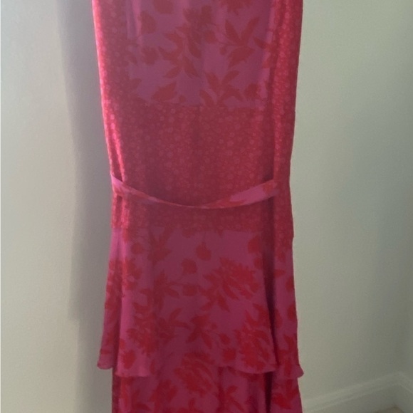 Sam Edelman Pink & Coral Ruffle Midi Dress Size 3x - Picture 12 of 12